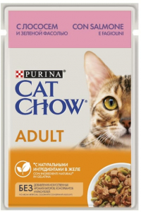 Cat Chow Adult с Лососем и Зеленой фасолью